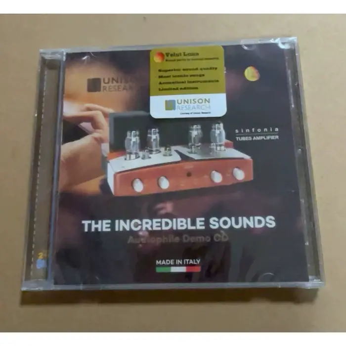 The Incredible Sounds : Compilation CD d'essai audiophile italienne, avec couverture d'amplificateur