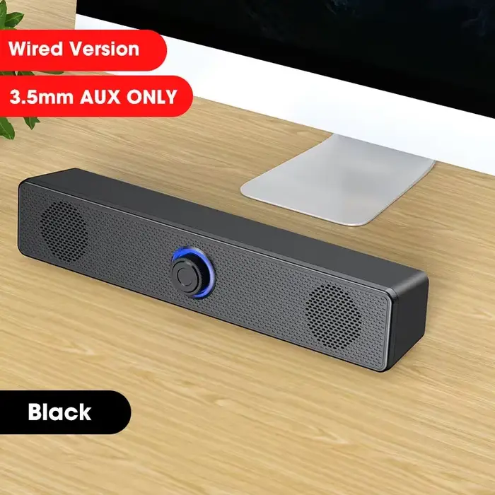 Barre de son filaire et sans fil pour PC, haut-parleur Bluetooth, USB 62, barre de son pour TV, ordi