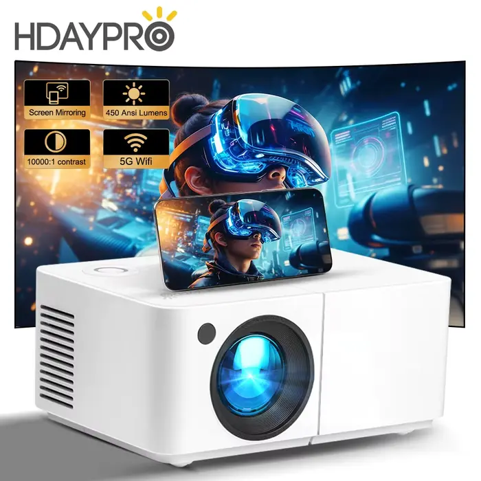 Projecteur d'images portable HD300 Full HD 1080P 4K 3D pour films, WIFI, LED, mini projecteur, Smart