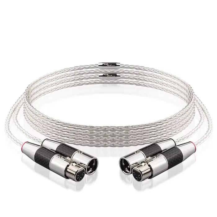YYAUDIO 1 paire de câbles audio HIFI XLR en fibre de carbone plaquée argent 7N OCC pur, câble audio 