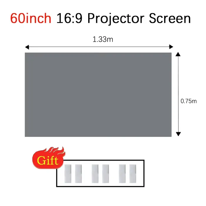 Pour tous les écrans de projecteur réfléchissants améliorer haute luminosité 60 100 120 pouces tissu
