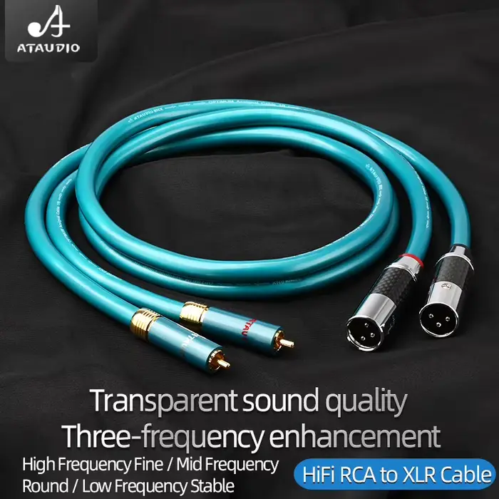 ATAUDIO Câble audio RCA vers XLR HiFi 8N OCC 2RCA mâle