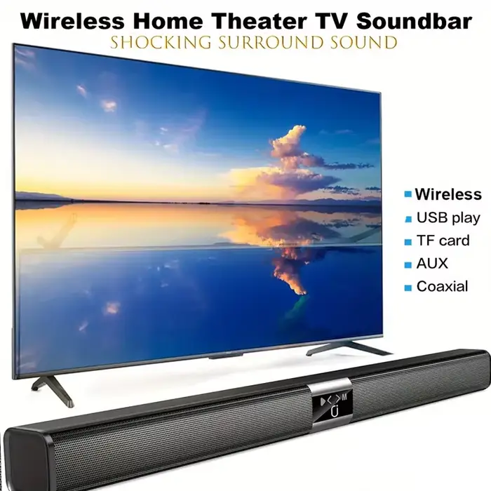 Barre de son, barre de son cinéma, haut-parleur Bluetooth sans fil Hi-Fi, home cinéma, téléviseur, o
