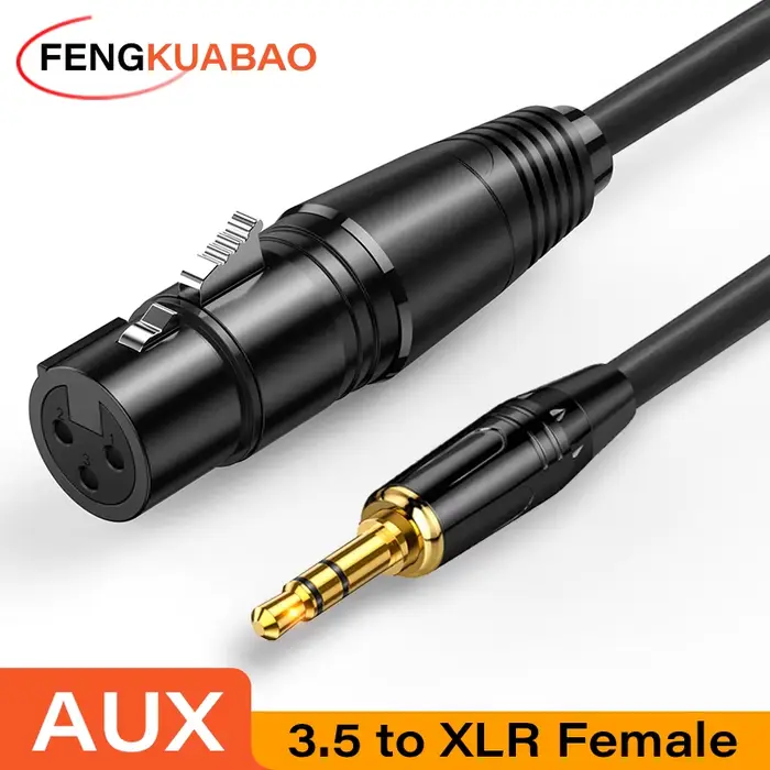 Câble Audio XLR vers 3.5mm, Microphone, ligne Audio analogique équilibrée, 3.5mm vers XLR femelle po