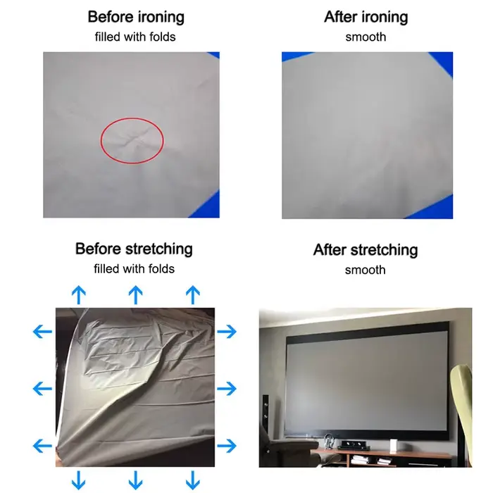 Écran de projection portable en tissu réfléchissant