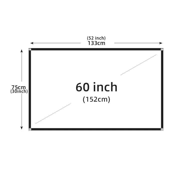 LEJIADA Nouvel écran de projection HD 16:9 pliable anti-plis, suspendu, haute densité, épaissi, pour