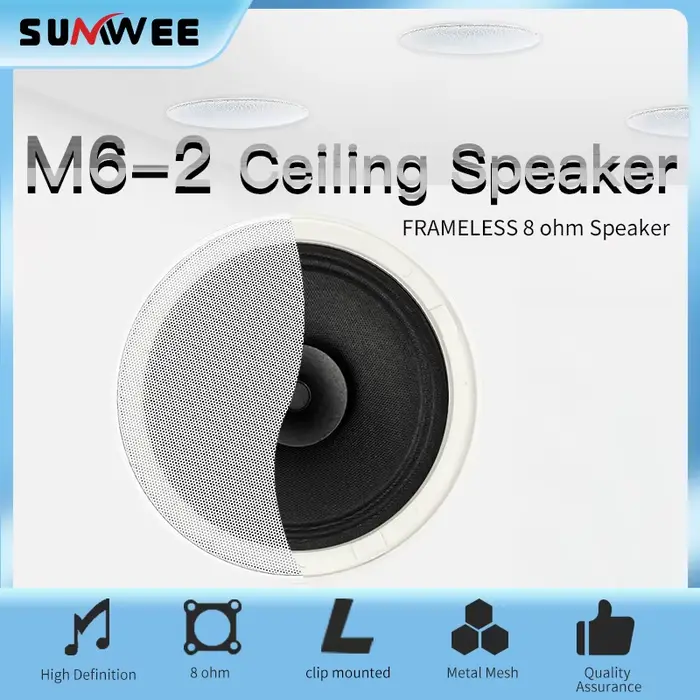 Hautréusdomestiques M6-2 haut-parleurs audio de plafond pour systèmes de haut-parleurs de plafond av
