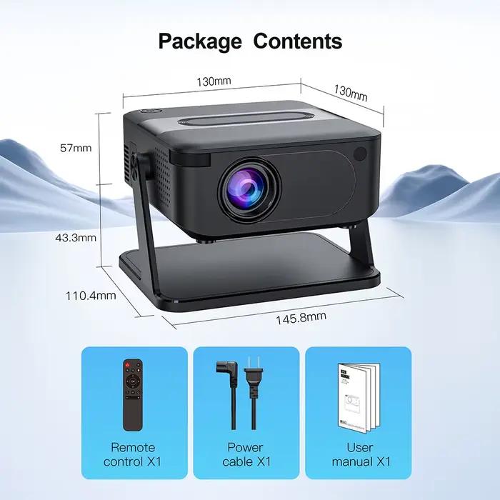 Projecteur vidéo 4K HA109 500 ANSI lumens, courte focale, Android, WiFi 6, BT 5.0, faible bruit, pou