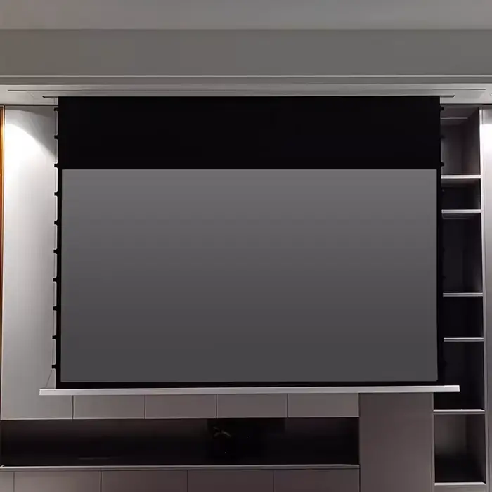Écran de projection électrique encastré au plafond de 72 à 110 pouces, ALR gris cristal 16:9, anti-l