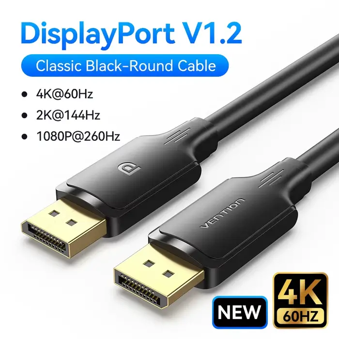 Vention-Câble DisplayPort 1.4 pour TV, 8K, 4K, 144Hz, 32.4Gbps, HDR, vers DP pour ordinateur, monite
