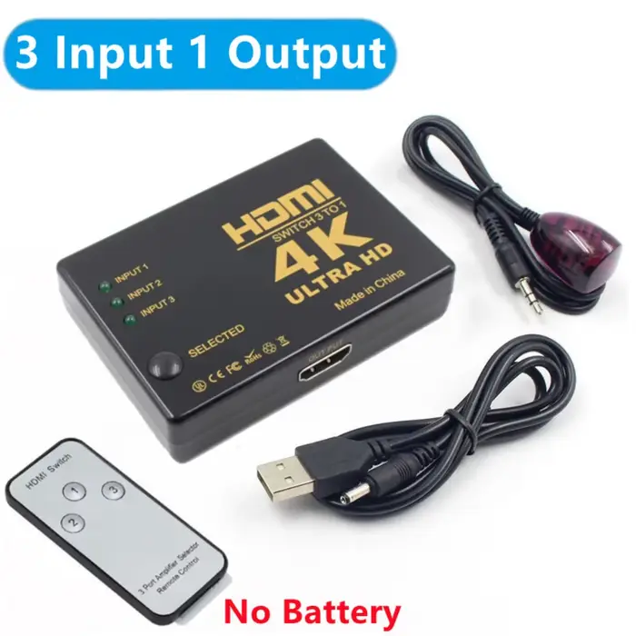 Commutateur HDMI 5 en 1, commutateur KVM HD 4K, séparateur de commutateurs vidéo 3x1 5x1, adaptateur