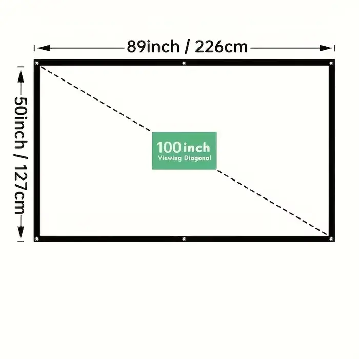 Écran de projection 100/120/150 pouces 16:9 intérieur/extérieur pour cinéma/bureau, écran de cinéma 