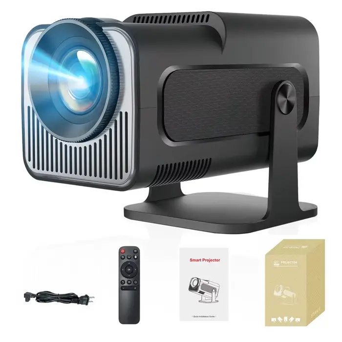 Projecteur portable, compatible 4K, WiFi 6 Bluetooth 5, correction automatique de la distorsion trap