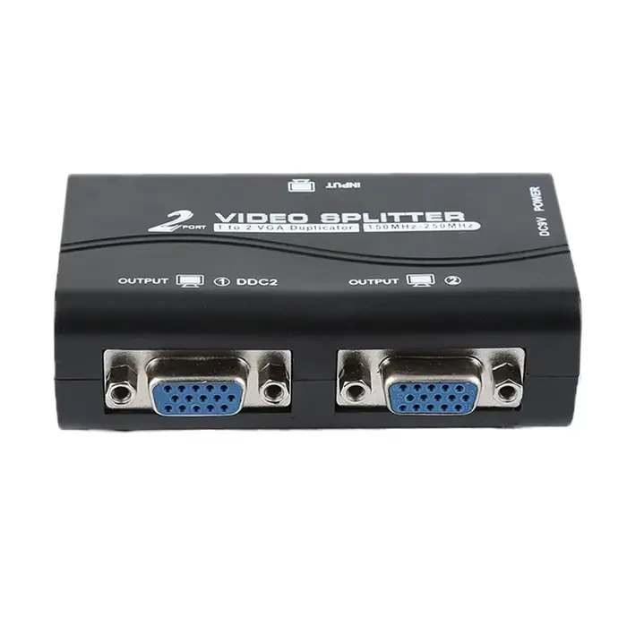 Répartiteur VGA avec câble USB, 1 PC vers 2 moniteurs, 1 vers 2 écrans dans, adaptateur duplicateur 