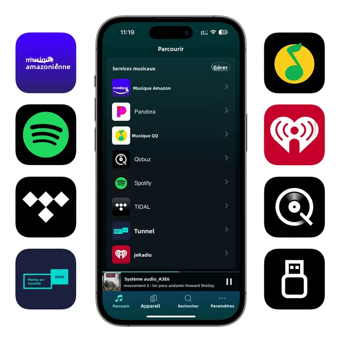 Nouveau Arylic S10 + WiFi et Bluetooth 5.0 amplificateur Audio stéréo HiFi avec Tadil Airplay DLNA préamplificateur