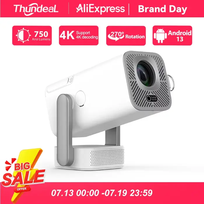 Mini projecteur HD ThundeaL 1080P 2K 4K, projecteur vidéo LED TD80W Pro WIFI Android, projecteur TD8