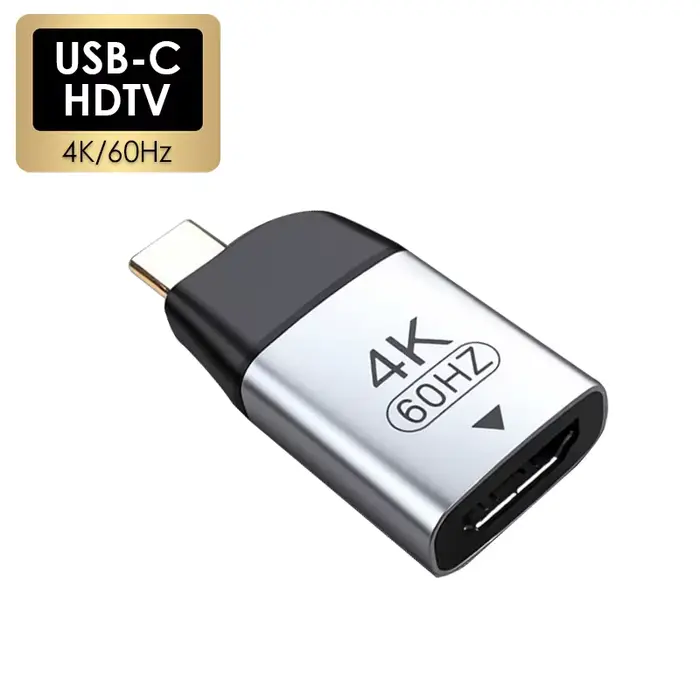 Convertisseur HDTV USB 3.1 à 4K/60Hz, prise USB-C HD 1080P/720P, Mini adaptateur vidéo en alliage d'