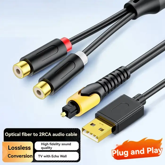 Câble de conversion audio optique numérique supérieur vers 2RCA