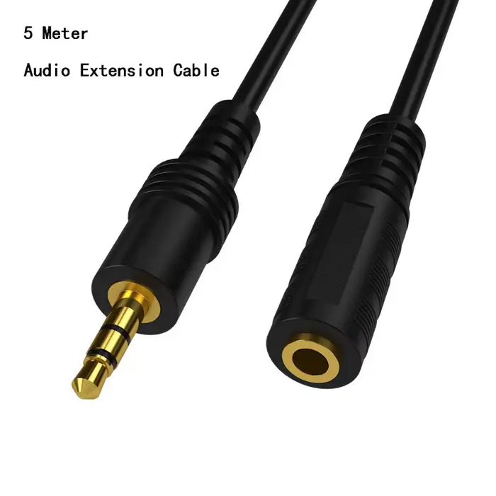Câble d'extension audio de 5 mètres, prise jack 3,5 mm mâle vers femelle, câble AUX 3,5 mm, rallonge