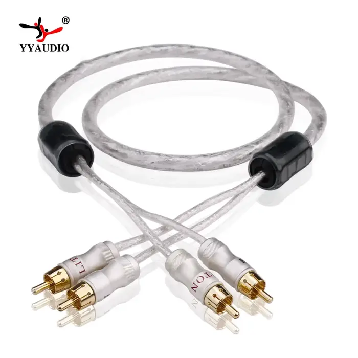 YYAUDIO Liton plaqué argent double anneau de filtre fièvre câble de Signal Audio ligne prise RCA câb