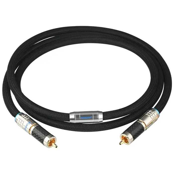 Xangsane 3.7mm 2 OCC plaqué argent coaxial 75 ohm décodeur audio numérique SPDIF caisson de basses RCA TV câble