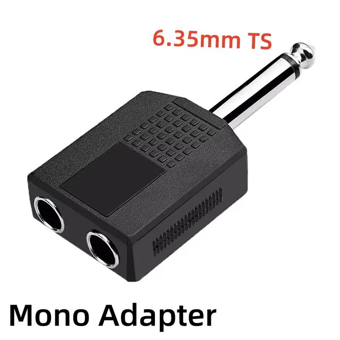 Répartiteur Y stéréo TRS 1 entrée 2 sorties, 6.5mm 1/4 "TS Mono, prise adaptateur Audio Jack mâle à 