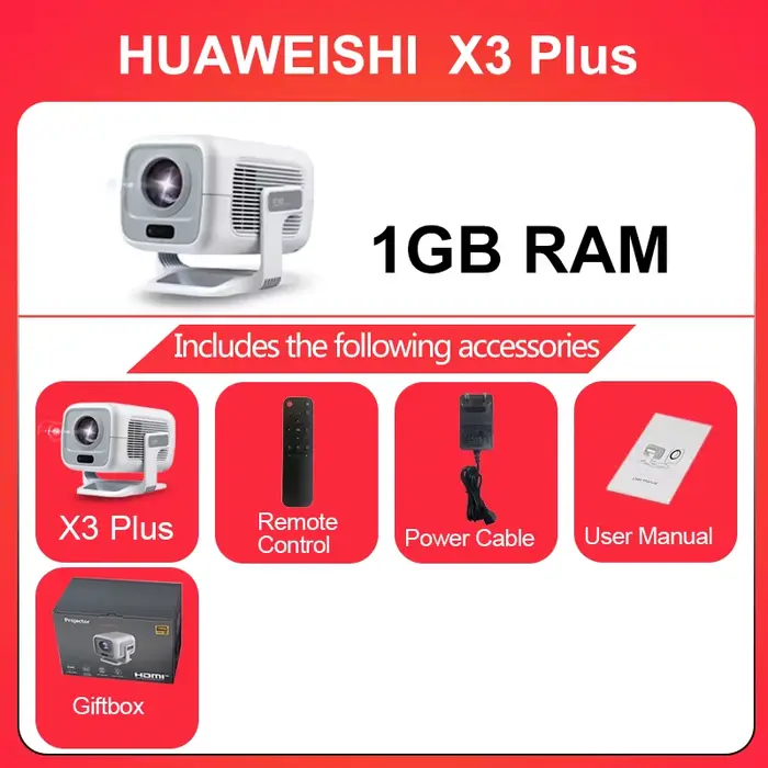 Huaweishi 4K projecteur Android natif Portable 1080P 600ANSI Auto FocusVideo home cinéma extérieur h