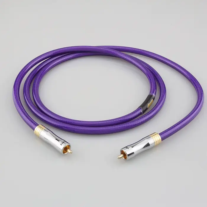 Câble Audio Coaxial numérique plaqué argent, haute qualité, OCC 75 Ohms, hi-fi, RCA à RCA DAC CD