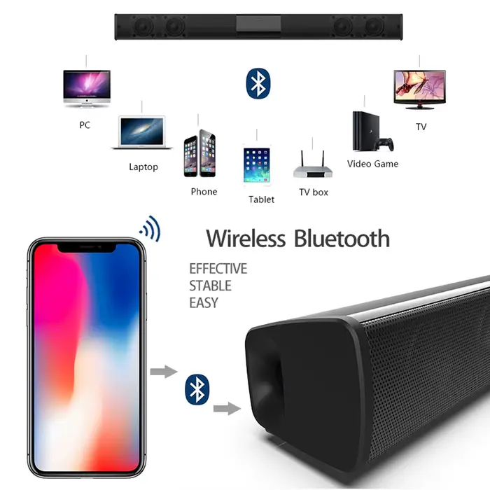 Hautréusde barre de son stéréo avec télécommande
