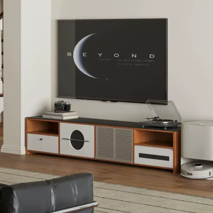 Meuble TV vintage en bois massif
