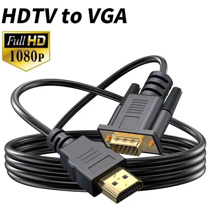Adaptateur de convertisseur de câble HD 1080P, Compatible HDMI vers VGA, pour ordinateur portable, p