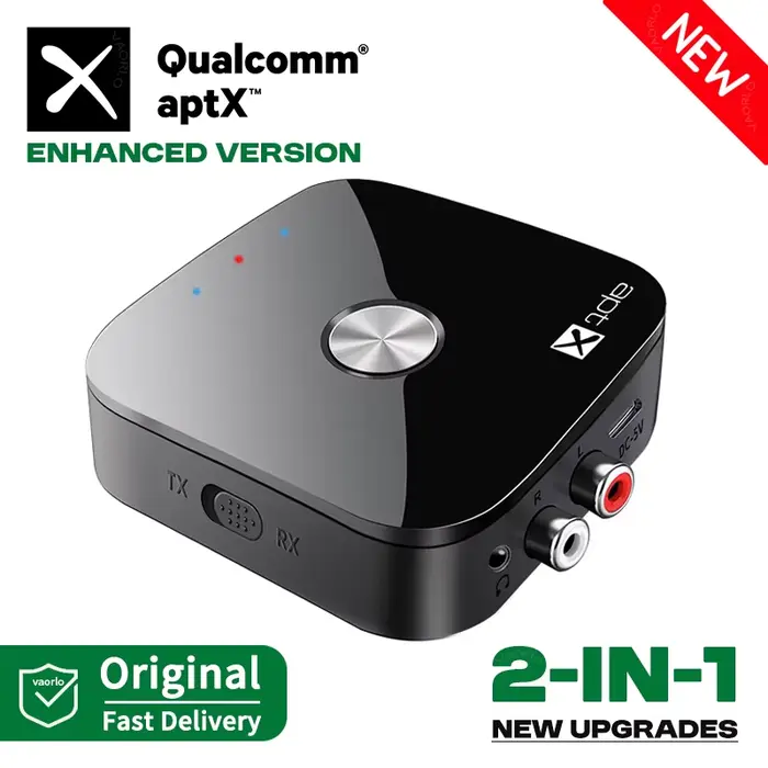 Transmetteur et récepteur audio Bluetooth 5.4 2 en 1 aptX aptX-Adaptive/HD/LL 3,5 mm AUX RCA Adaptat