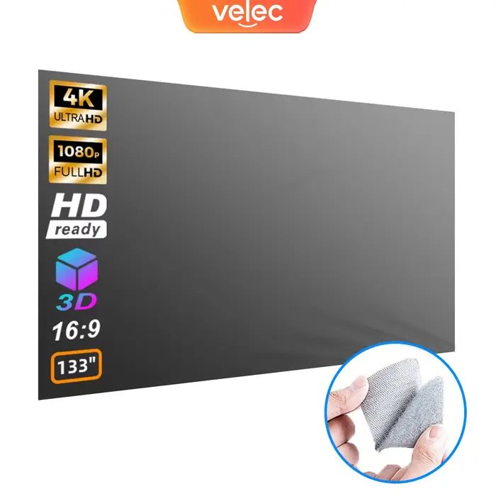 Écran de projecteur Portable Velec Simple Anti-lumière 80/120 pouces écrans de Projection pour la maison en plein air