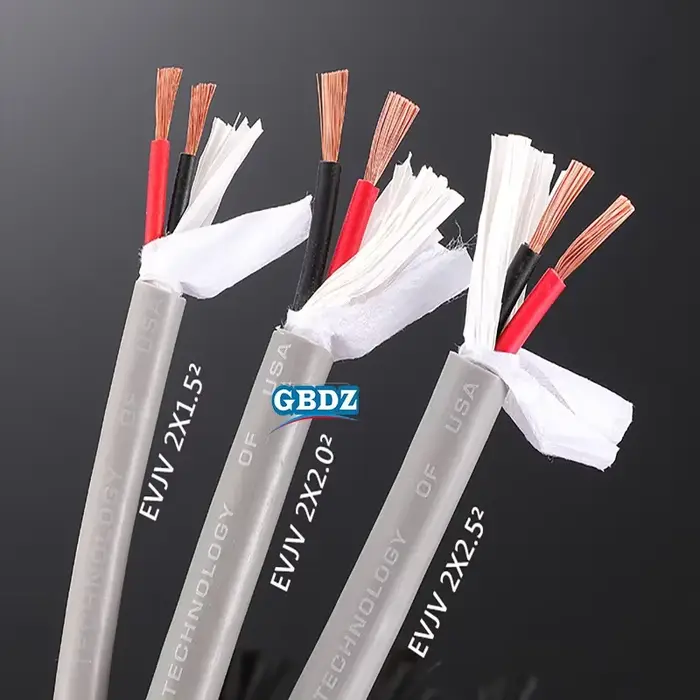  EVJV 1.5 carré 2 Core câble de haut-parleur sans oxygène cuivre Performance Audio Surround gainé klaxon