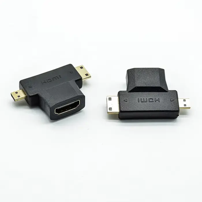 Adaptateur HDMI vers Micro/MiniHDMI 3 en 1, connecteur HD, pour téléphone portable et tablette, 1 pi