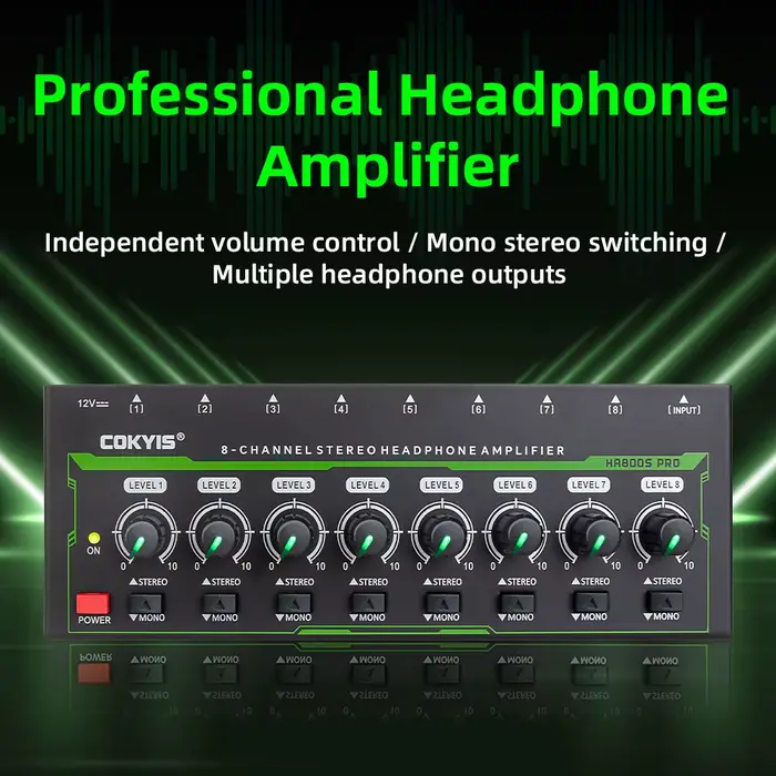 HA800S PRO-Amplificateur Audio Stéréo Ultra Compact avec Adaptateur d'Alimentation pour Centre Comme
