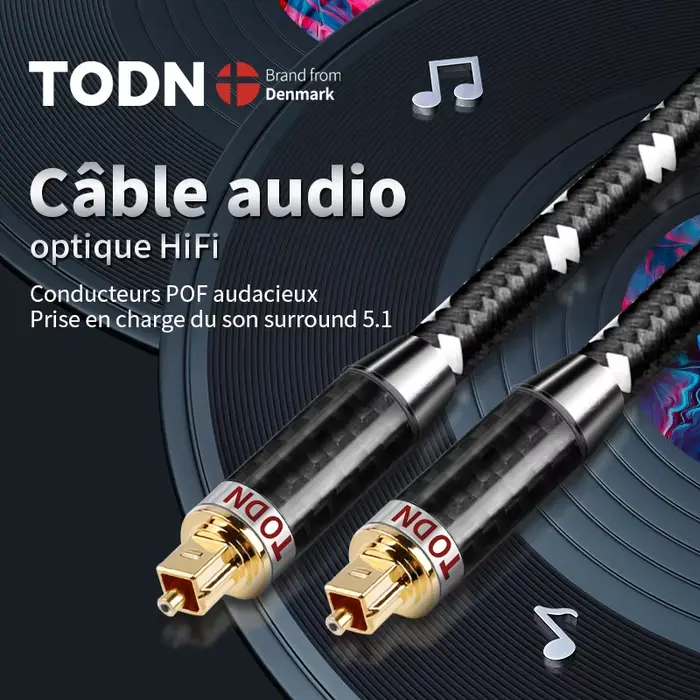 TOJazz-Câble audio optique numérique, lien de charnière éventuelles DIF, câble en fibre optique pour
