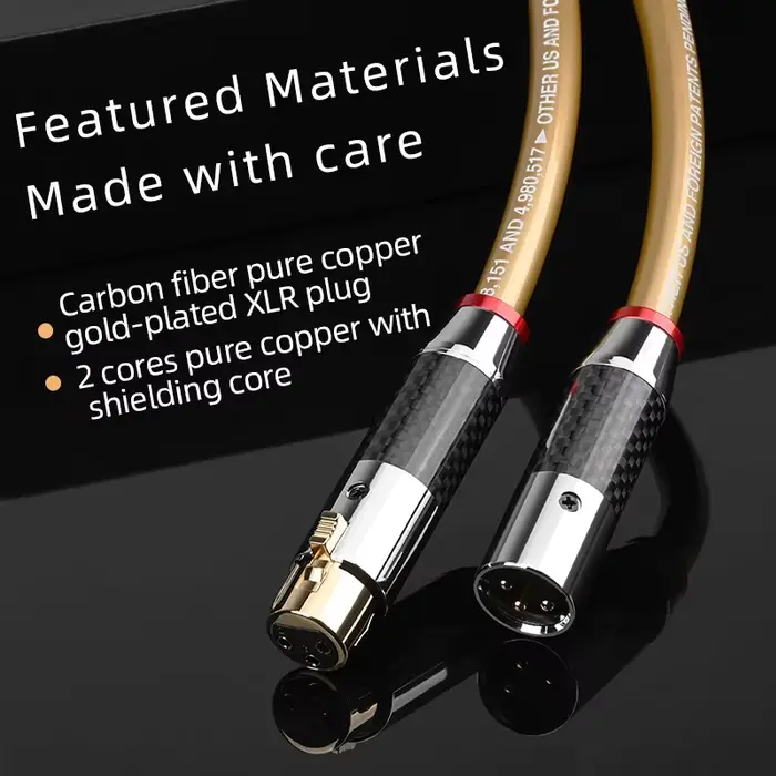 ATAUDIO-Câble audio XLR, haut de gamme, noyau ODavid, 2XLR mâle vers 2XLR femelle, cuivre pur, prise