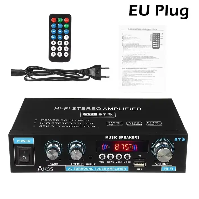 Amplificateur Stéréo Audio Bluetooth, Amplificateurs Numpopularité Domestiques, Hifi, FM, Audio USB,