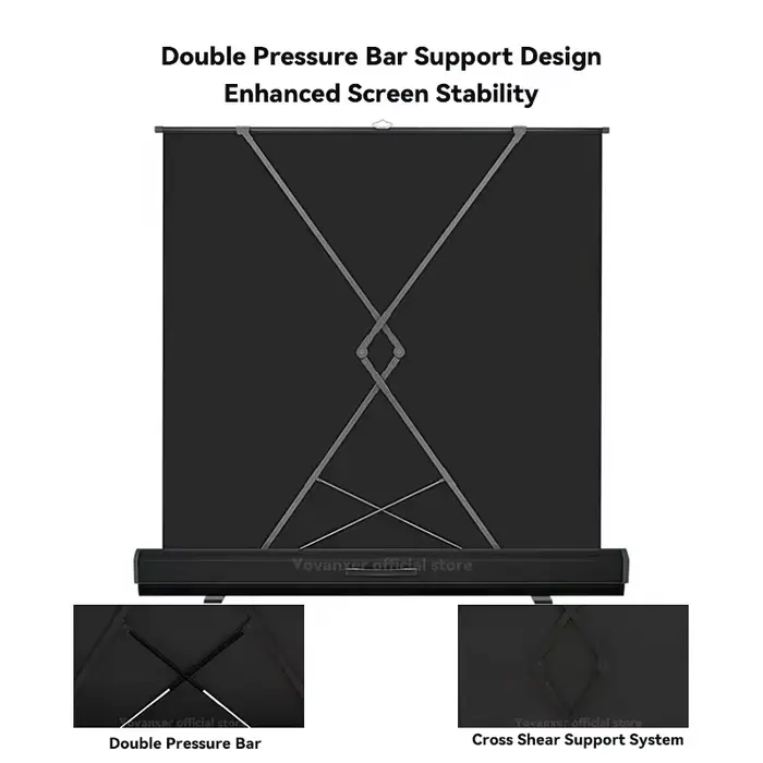 Écran de projection universel portable sur pied en fibre de verre gris pour projecteurs normaux / UST