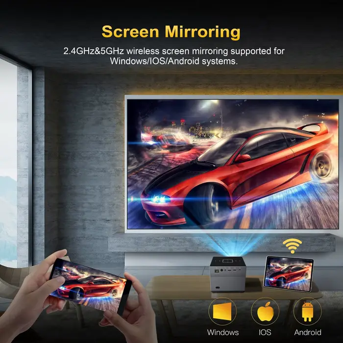 Projecteur XNANO X3 Android 9.0 WiFi 6 Bluetooth 5.0 720P Natif Prise en charge 8K Mise au point automatique Correction trapézoïdale Audio Dolby ARGB Cinéma Maison