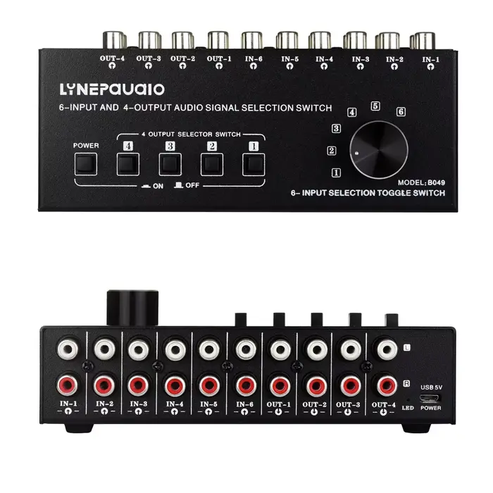 Commutateur de sélection de signal audio, sortie, contrôle de commutation, interface RCA en même tem