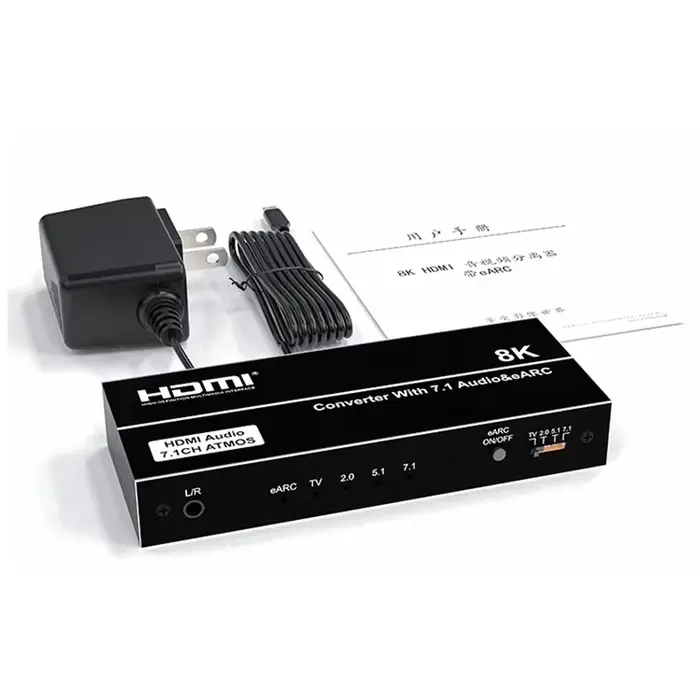 Extracteur Audio 8K HDMI 2.1 eARC, répartiteur Audio HDMI 4K 120Hz, 7.1 canaux Audio/Optique Toslink