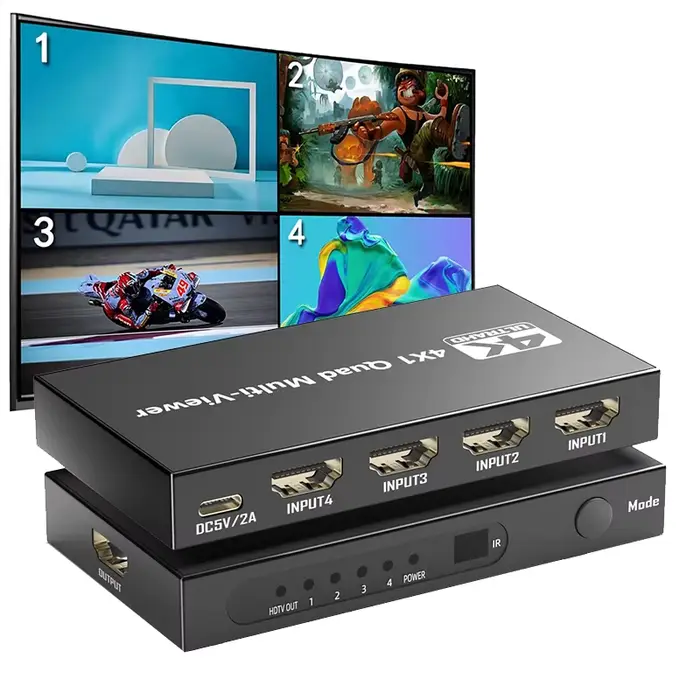 Commutateur multiviewer HDMI 1080P 60Hz 4x1