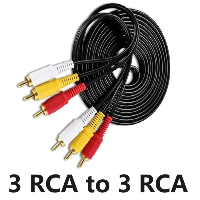 Câble audio-vidéo composite 3RCA vers 3RCA de 20M, 15M, 10M, 5M, 3M, avec connecteurs mâles-mâles, p