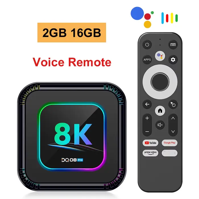 Boîtier TV intelligent DQ08 Pro RGB Android 13 RK3528 Quad Core, prend en charge la vidéo 8K, 4K@60f
