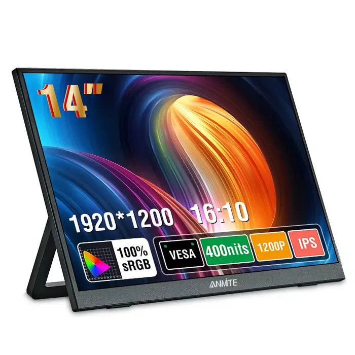 Moniteur tactile portable de 14 pouces, sans fonction tactile, optionnel, 16:10, 400cd/m2, écran d'e