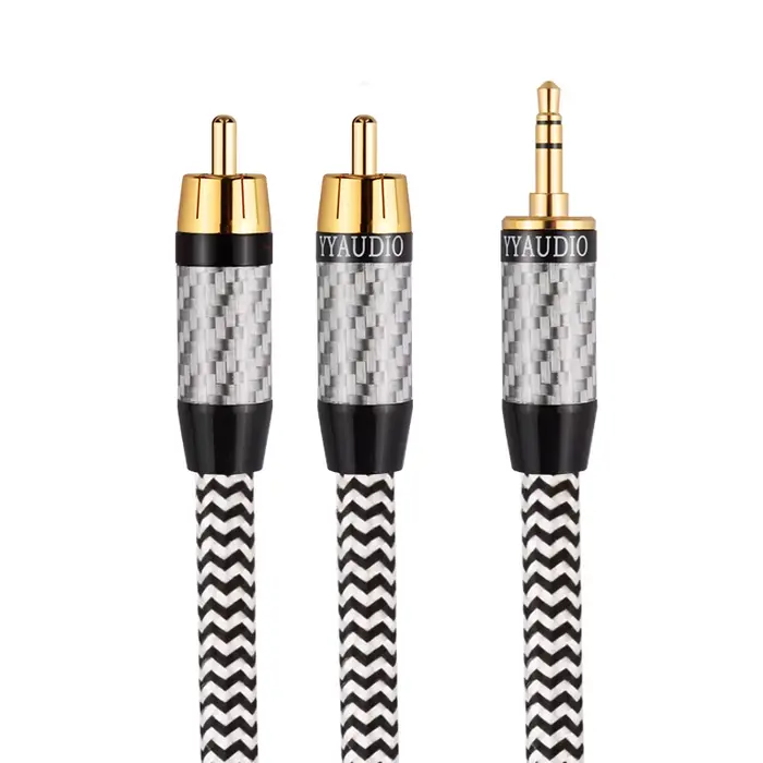 Câble Audio HIFI 3.5mm à 2Rca, câble RCA plaqué argent 7N OCC, prise AUX RCA 3.5 Y, câble séparateur