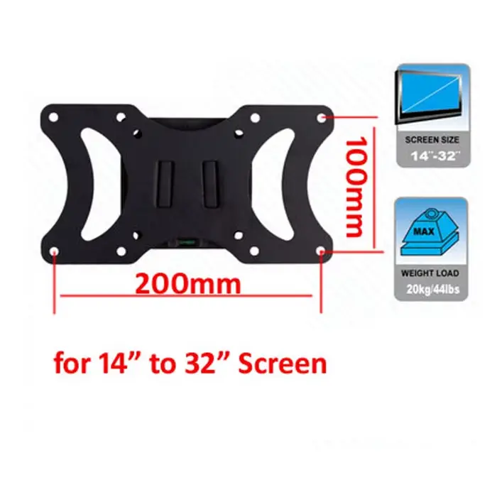 Support de montage VESA 200x100 pour téléviseurs LCD LED PLASMA de 10 à 32 pouces, support mural pou