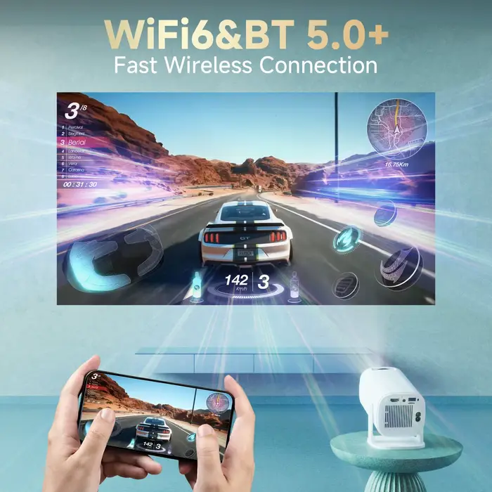 P30PRO Android 14 Mini projecteur intelligent prend en charge 4K HD vidéo WiFi 6 BT5.0 natif 720p Home cinéma